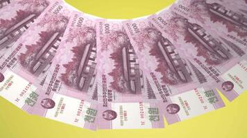 Radiant Looping Design 1000 Won Curency of North Korea video