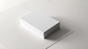 White Name Card Stack Perspective photo