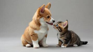 Playful Puppy and Kitten, Sweetest Little Friends photo