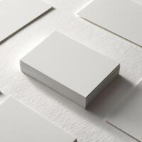 Business Card Set On Clean Background photo