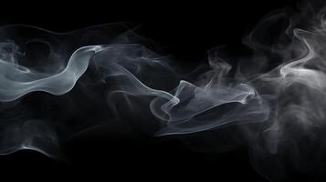 Abstract white smoke on black background. photo
