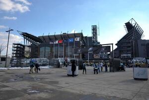 General view of the Lincoln Financial Field exterior before the NFC Wild Card playoff game between the Green Bay Packers and the Philadelphia Eagles. - Editorial Image