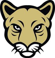 cougar head symbol set vector