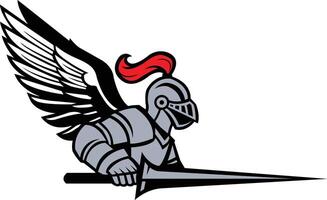knight lancer emblem vector