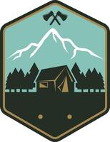 campfire badge patch set vector