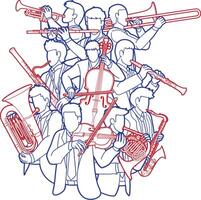 orchestra group outline vector