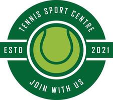 tennis logo with racket and slogan template vector