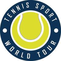 tennis logo with racket and slogan vector
