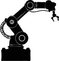 robot arm silhouette icon vector