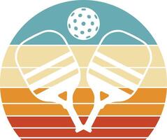 retro pickleball design vector