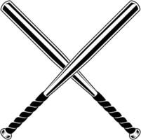 crossed baseball bats vector