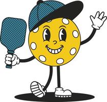 groovy pickleball design vector