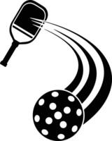 flying pickleball hit ball black you can use it for vector