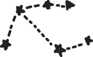 sketch collection of stars, planets, and ufo characters vector