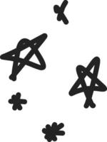 set of childlike space illustrations with sketchy look vector