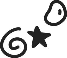 planet and star sketches in a doodle-style set vector