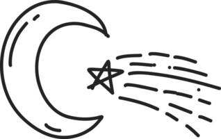 cartoon-style space drawings with comets and aliens vector