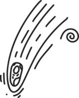 playful outer space line art with rockets and planets vector