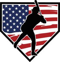 patriotic baseball men set vector