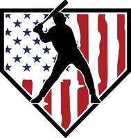baseball player flag icon vector