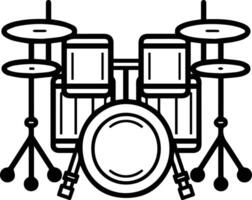 drums icon or modern line symbol line art and icon design with bold outline black and white pixel perfect minimalistic symbol isolated white background silhouette simple thin sign vector