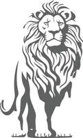 lion silhouette with black and white design isolated on white background vector
