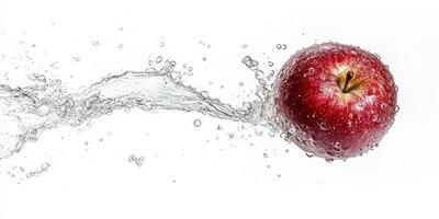 Fresh Red Apple Splash Stock Image for Health, Nutrition, and Su photo