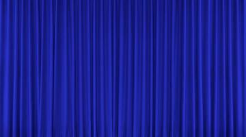 Empty blue curtain for background. photo
