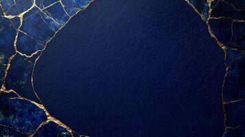Golden crack texture background with blue marble photo