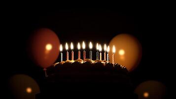 A birthday cake with candles on it photo