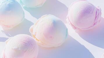 A close up of several ice cream balls photo