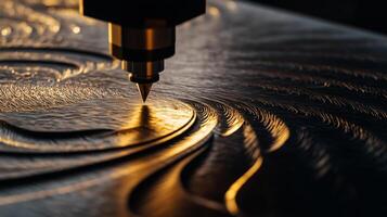 A close up of a metal object being cut photo