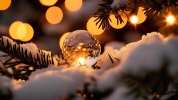 A christmas tree with a light bulb on top photo