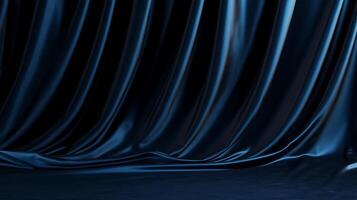 Blue curtain background with a black background photo