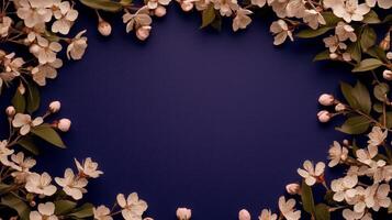 White flowers on a blue background photo
