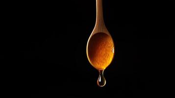 A spoon with honey dripping from it photo