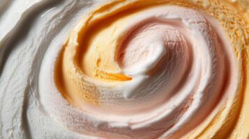 A swirl of whipped cream on a white surface photo