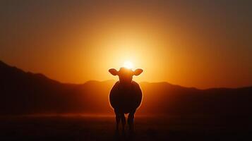 A cow standing in the sun photo