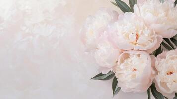 White peonies on a white background photo