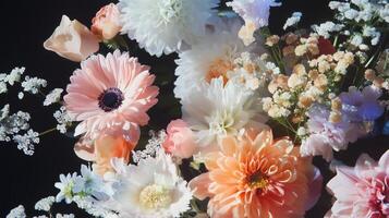 A bunch of flowers are in a vase photo