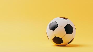 A soccer ball on a yellow background. photo