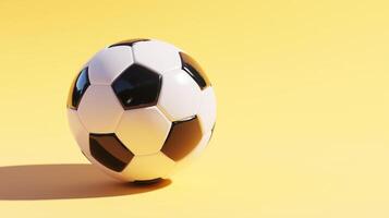 A soccer ball on a yellow background photo