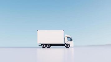 Cargo delivery truck on plain background, photo