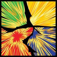 A colorful abstract painting of a broken window vector