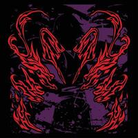 The cover of the game, with flames and red and black vector