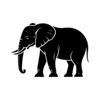 Silhouette of an African Elephant. Elephant Icon. vector