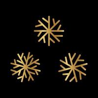 A set of snowflakes with black background vector