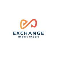 Infinite exchange logo mark design modern minimal concept for trading export import business vector