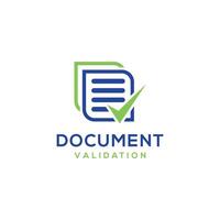 Document validation creative modern logo mark design concept financial bookkeeping accounting vector