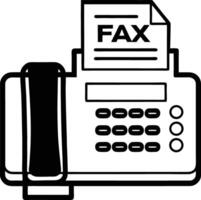 Fax Machine Illustration In Black And White Line Art Style vector